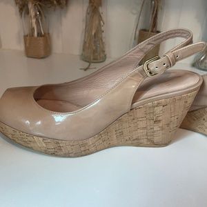 Stuart Weitzman Patten Leather Wedge Heels